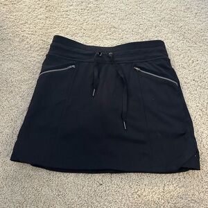 Athleta Black Mini Skort with Zipper Details